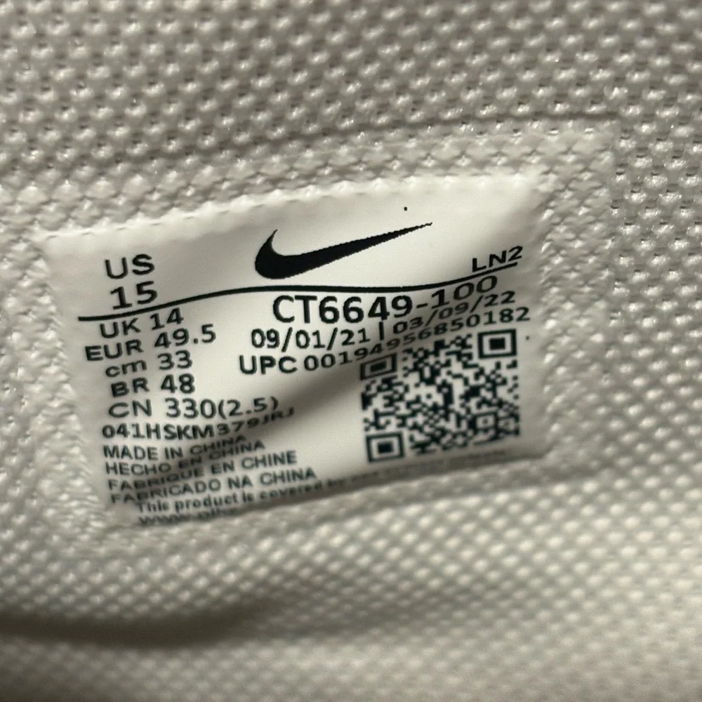 NEW Nike Alpha Menace Pro 3 White Black CT6649-100 Men's Size 15 Fast Shipping - Picture 10 of 10